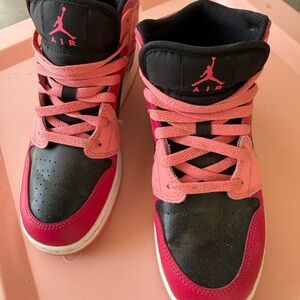 Jordan Kids Red and Pink High-Top Sneakers